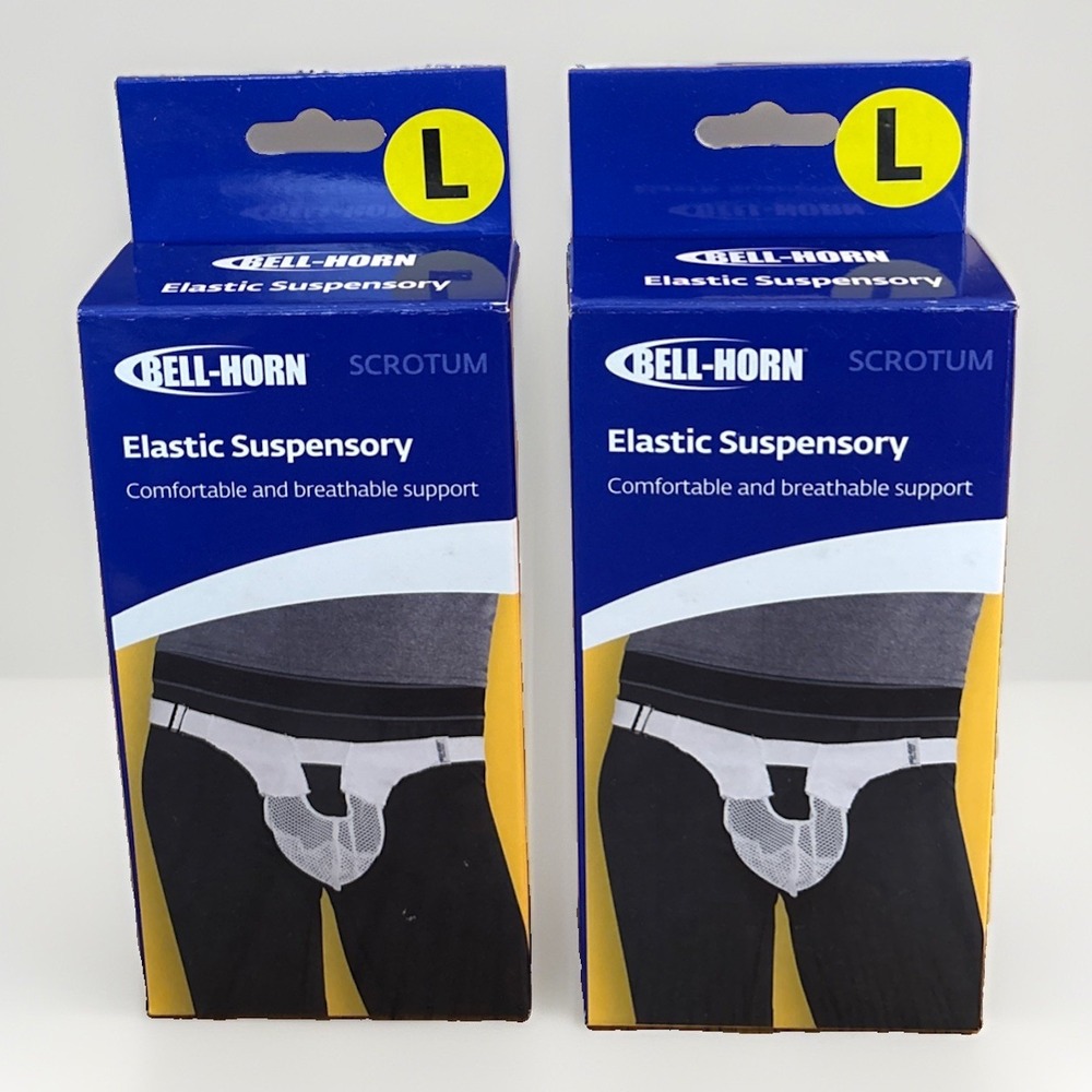 2 Pack Bell-Horn Elastic Suspensory Size Large Brand New in Box